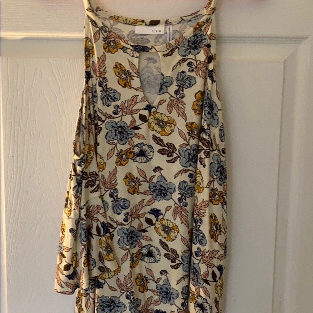 Floral cold shoulder top